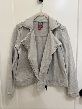 Vince Camuto Grey Knit Moto Jacket - Women XS